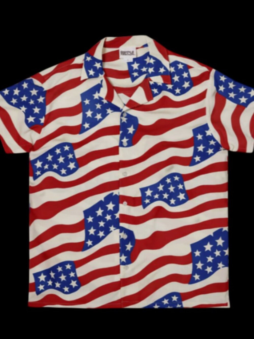Ripple Junction Men's American Flag Button-Down Shirt (L)